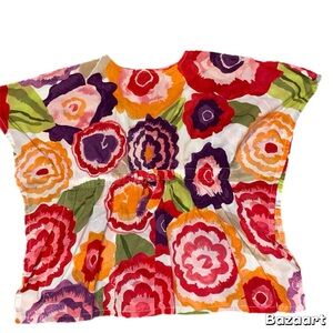 Crazy 8 Girl’s Floral Vintage Tunic Tight Waist With Bow 100% Cotton Size 7-8